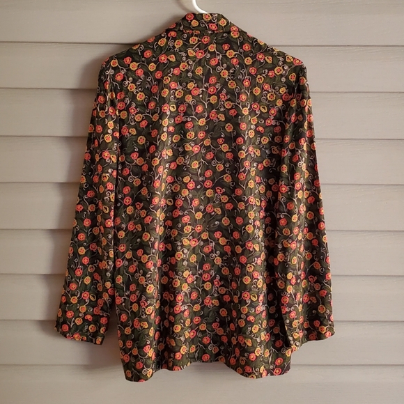 Vintage 80's 90's size 12 colorful floral lightweight blazer jacket - Picture 4 of 5